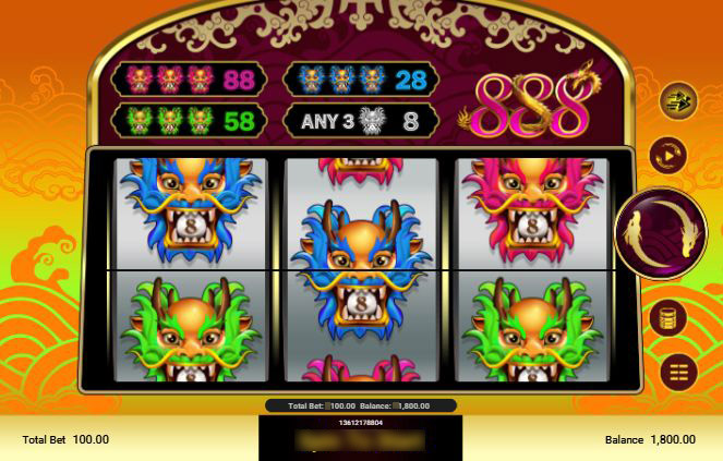 Интерфейс выбора ставки в игровом автомате 888 — слайдер и кнопки управления