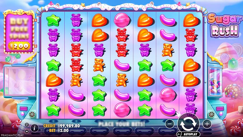 Игровое поле Sugar Rush 7x7 с яркими сладостями
