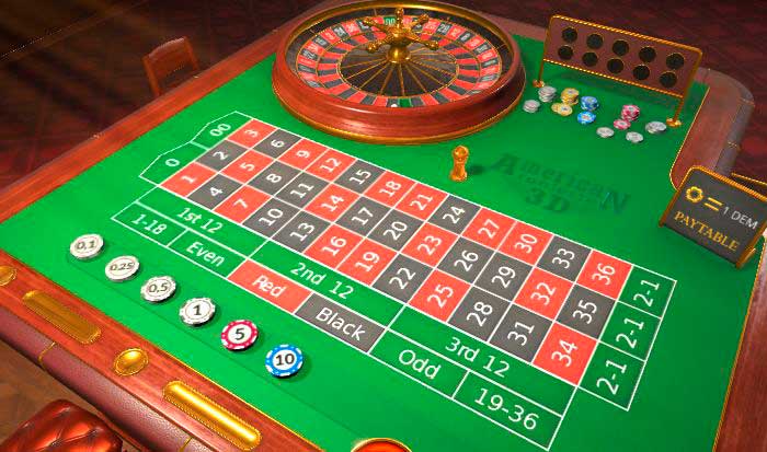 Игровое поле American Roulette 3D с трехмерной графикой