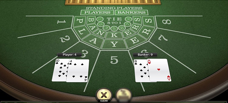 Игровой стол Baccarat Gold с разметкой для ставок на Игрока, Банкира и Ничью
