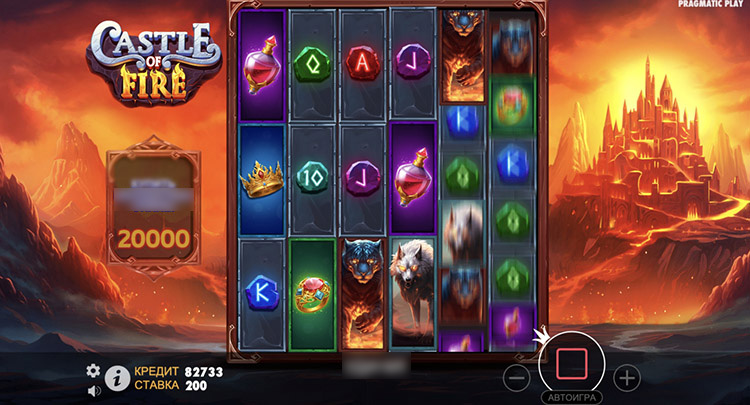 Сетка из 6 барабанов и 729 способов выплаты в Castle of Fire