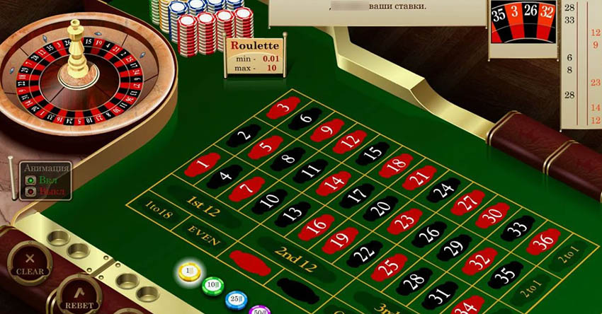Интерфейс демо рулетки с виртуальными жетонами