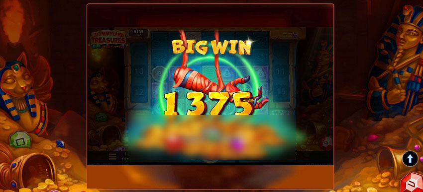 Экран фриспинов с накопительным множителем и мумией, увеличивающей коэффициент