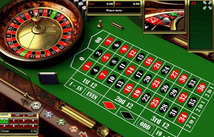 Интерфейс слота Европейской рулетки