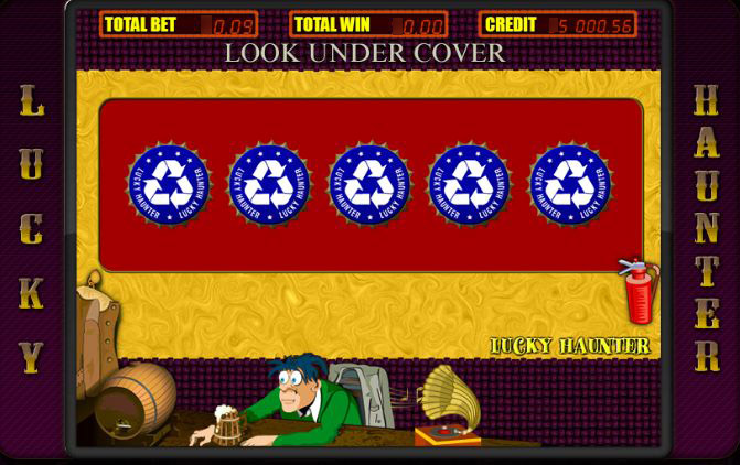 Бонусная игра Lucky Haunter с витриной бутылок и крышками