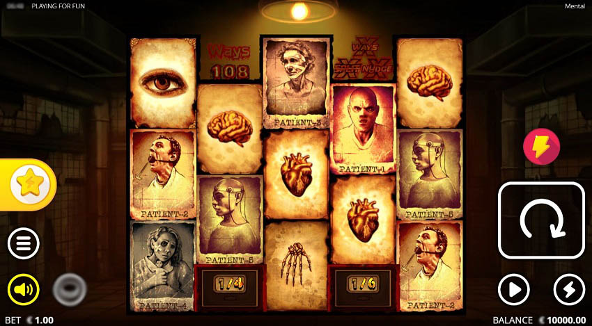 Игровое поле слота Mental в психиатрической больнице