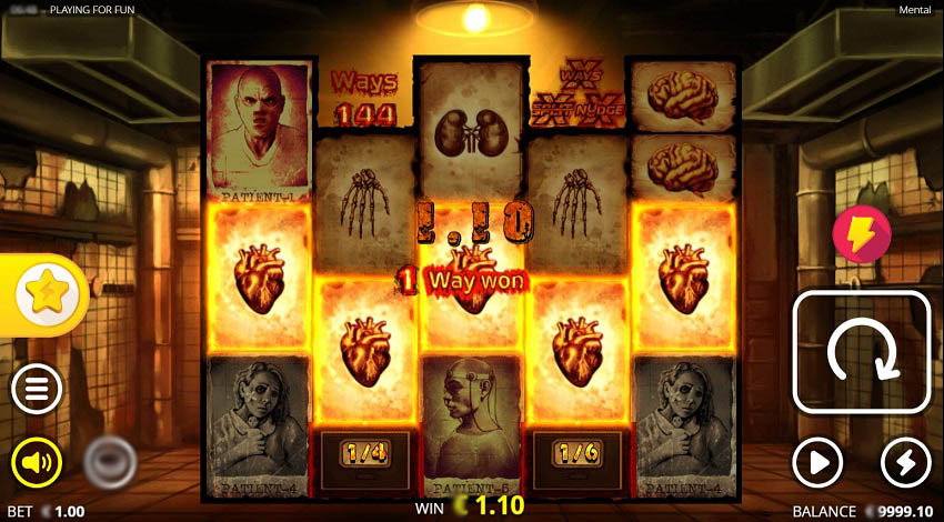 Выигрышная комбинация слота Mental