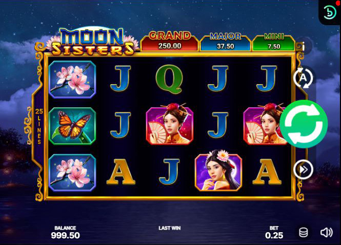 Игровое поле Moon Sisters с символами лунных сестер