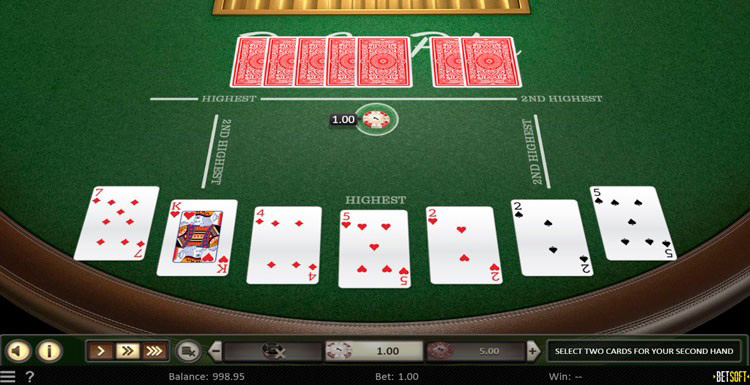 Стол Pai Gow Poker Betsoft с полем для ставок и колодой карт