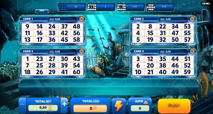 Скриншот игрового поля слота Gold Of Poseidon с барабанами и символами морской тематики