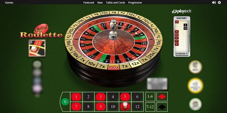 Стол и колесо Super Roulette крупным планом