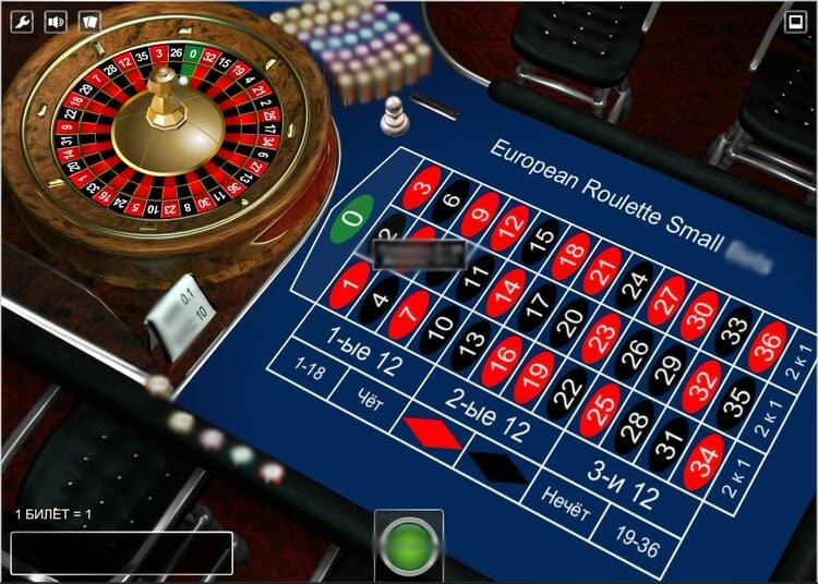 Игровой стол European Roulette Small Bets от iSoftBet — зелёное сукно, колесо рулетки крупным планом
