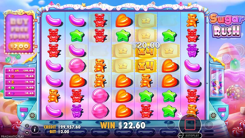 Анимация взрыва символов и падения новых в Sugar Rush