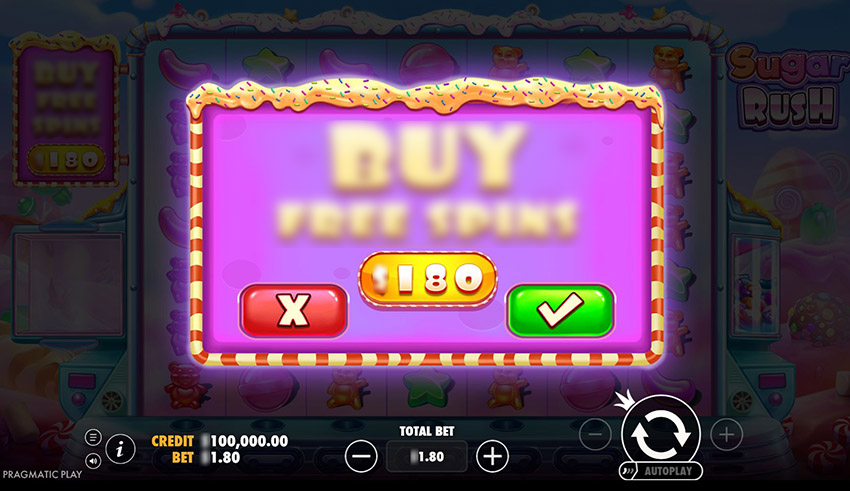 Кнопка покупки бонуса в интерфейсе Sugar Rush