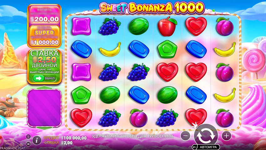 Механика каскадных выплат в Sweet Bonanza 1000